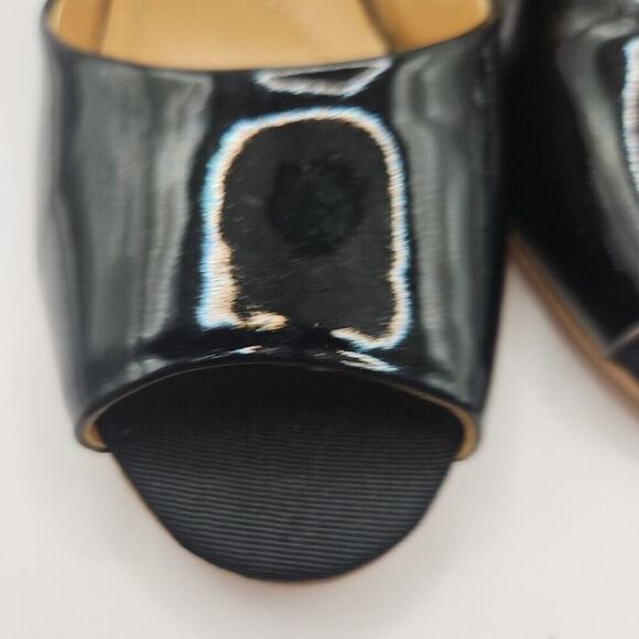Tahari Patent Leather Open Square Toe Women's Size 8 Medium Shoes - 3 1/2" Heel - Picture 9 of 16